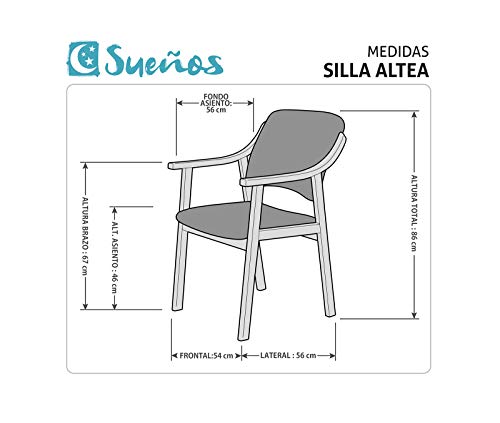 SUENOSZZZ - Silla Altea de Madera de Haya, Polipiel Color Chocolate. Sillas para Comedor/Salon/habitacion | Silla geriatrica | Silla Madera | Mueble para recepcion | Silla Oficina | Sillas de Espera