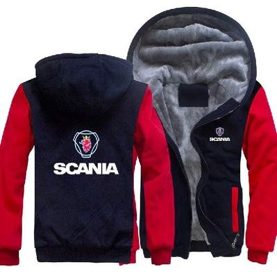 Suéter con Capucha Chaqueta con Cremallera - Scania Impreso Los Hombres Casual Cardigan con Capucha Primavera Costura De Manga Larga con Capucha Deportiva - Adolescentes Regalo B-M