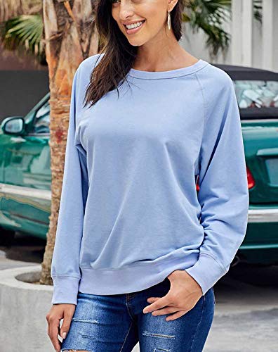 Suéter Mujer Suelta Color Salvaje Cabeza Cuello Redondo Manga Larga Casual Sudadera