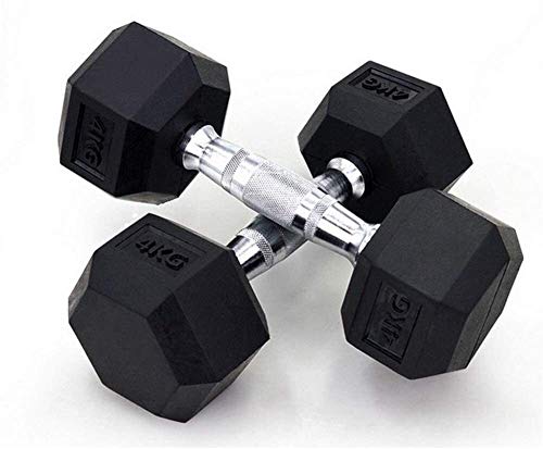 Suge 15 kg de Fitness con Mancuernas Set, Seis Esquina fijada en Mancuernas de los Hombres con Cubierta de Goma for la Aptitud Pesas Pesas Culturismo