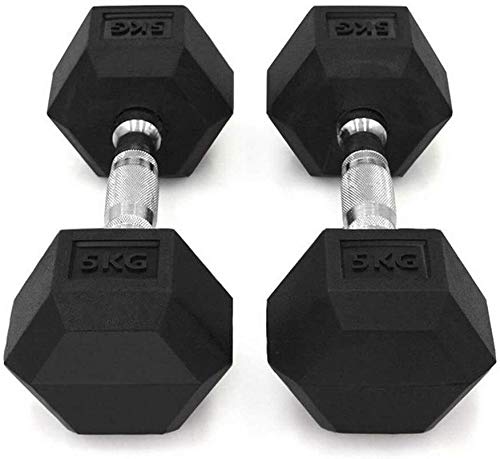 Suge 15 kg de Fitness con Mancuernas Set, Seis Esquina fijada en Mancuernas de los Hombres con Cubierta de Goma for la Aptitud Pesas Pesas Culturismo