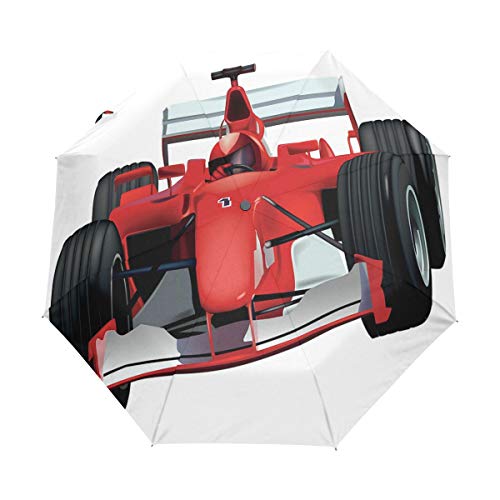 SUHETI Paraguas automático de Apertura/Cierre,Fórmula de Coche de Carreras con el Conductor Automóvil Motorizado Tema Deportivo Motor Fuerte,Paraguas pequeño Plegable a Prueba de Viento SUHETI Paraguas automático de Apertura/Cierre,Fórmula de Coche de Carreras con el Conductor Automóvil Motorizado Tema Deportivo Motor Fuerte,Paraguas pequeño Plegable a Prueba de Viento