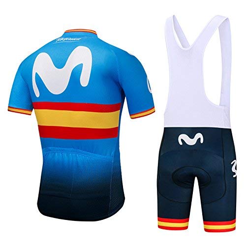 SUHINFE Conjunto Ropa Equipacion, Ciclismo Maillot y Culotte Pantalones Cortos con 5D Gel Pad para Verano Deportes al Aire Libre Ciclo Bicicleta