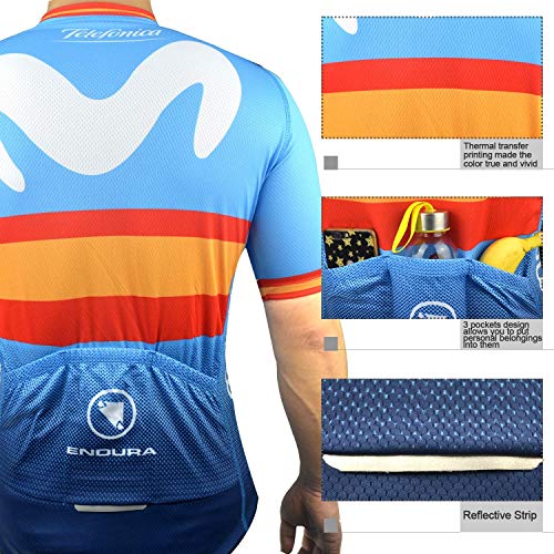 SUHINFE Conjunto Ropa Equipacion, Ciclismo Maillot y Culotte Pantalones Cortos con 5D Gel Pad para Verano Deportes al Aire Libre Ciclo Bicicleta