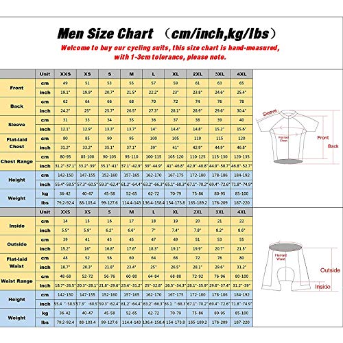 SUHINFE Conjunto Ropa Equipacion, Ciclismo Maillot y Culotte Pantalones Cortos con 5D Gel Pad para Verano Deportes al Aire Libre Ciclo Bicicleta