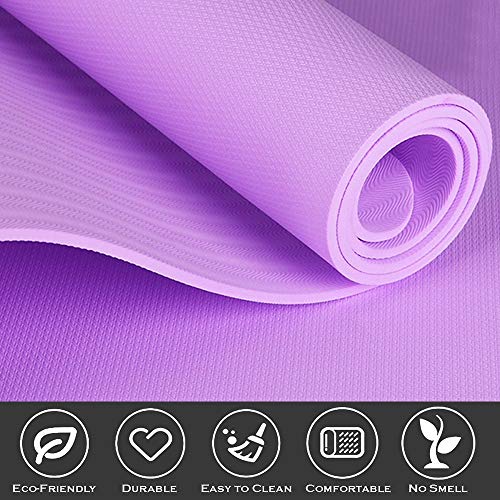 SUHSAI Esterilla de yoga antideslizante – Extra Grip TPE respetuoso con el medio ambiente Fitness Fitness esterillas de entrenamiento para el hogar yoga Pilates y Gimnasia 183 x 61 x 1 cm (morado) SUHSAI Esterilla de yoga antideslizante – Extra Grip TPE respetuoso con el medio ambiente Fitness Fitness esterillas de entrenamiento para el hogar yoga Pilates y Gimnasia 183 x 61 x 1 cm (morado)