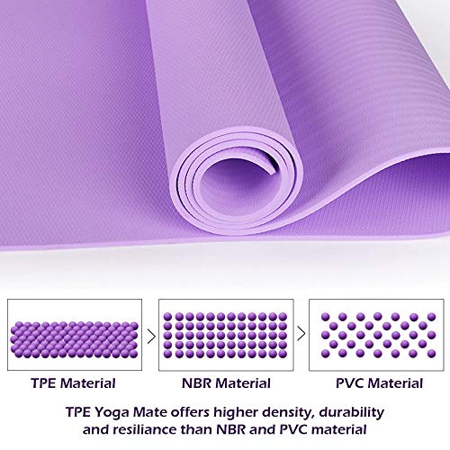SUHSAI Esterilla de yoga antideslizante – Extra Grip TPE respetuoso con el medio ambiente Fitness Fitness esterillas de entrenamiento para el hogar yoga Pilates y Gimnasia 183 x 61 x 1 cm (morado) SUHSAI Esterilla de yoga antideslizante – Extra Grip TPE respetuoso con el medio ambiente Fitness Fitness esterillas de entrenamiento para el hogar yoga Pilates y Gimnasia 183 x 61 x 1 cm (morado)