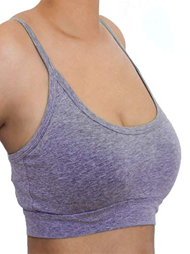 Sujetador deportivo de algodón orgánico para mujer, 9 colores, yoga, pilates, fitness Morado. XL Sujetador deportivo de algodón orgánico para mujer, 9 colores, yoga, pilates, fitness Morado. XL
