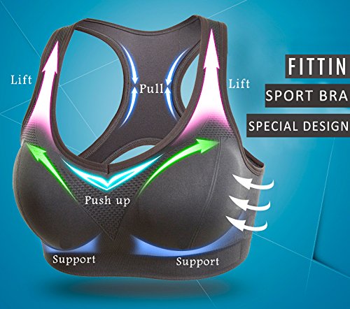 Sujetador deportivo Fittin Racerback acolchado ,sin costuras, sujeción de alto impacto, para yoga, gimnasio, entrenamiento, fitness - Gris - Small Sujetador deportivo Fittin Racerback acolchado ,sin costuras, sujeción de alto impacto, para yoga, gimnasio, entrenamiento, fitness - Gris - Small