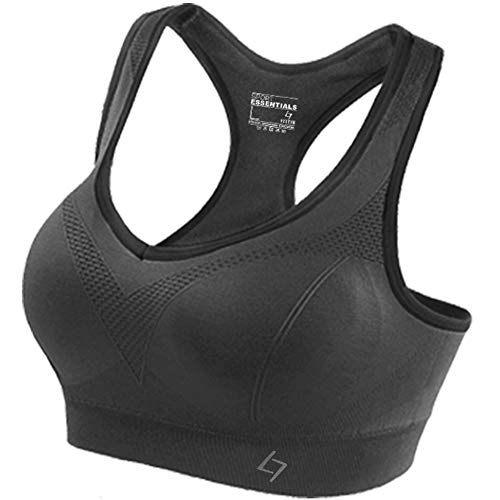 Sujetador deportivo Fittin Racerback acolchado ,sin costuras, sujeción de alto impacto, para yoga, gimnasio, entrenamiento, fitness - Gris - Small Sujetador deportivo Fittin Racerback acolchado ,sin costuras, sujeción de alto impacto, para yoga, gimnasio, entrenamiento, fitness - Gris - Small