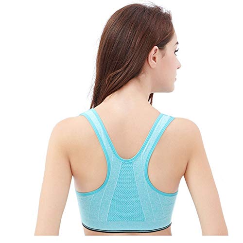 Sujetador deportivo Post Surgery Bra Cremallera frontal Inalámbrico con Almohadillas removibles Sujetador de yoga Alto impacto Apoyo for Rutina de ejercicio   Aptitud, Racerback Sujetadores deportivos