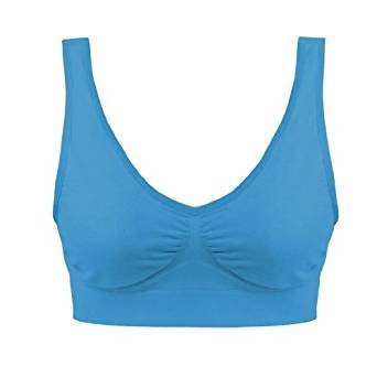 Sujetador deportivo sin costuras, ultracómodo, 3 unidades, con almohadillas extraíbles Azul lago/morado claro/blanco X-Large Sujetador deportivo sin costuras, ultracómodo, 3 unidades, con almohadillas extraíbles Azul lago/morado claro/blanco X-Large