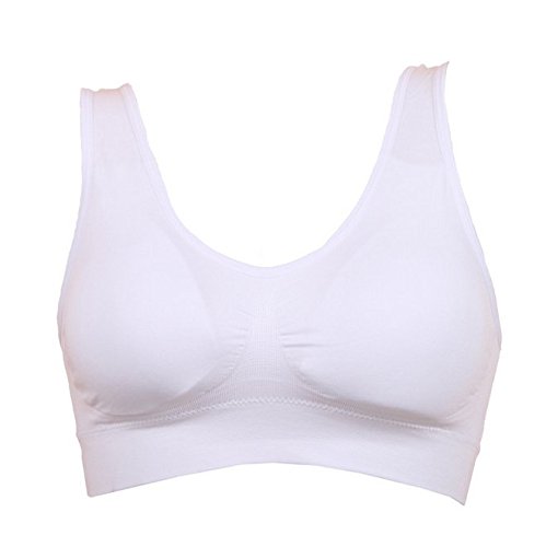 Sujetador deportivo sin costuras, ultracómodo, 3 unidades, con almohadillas extraíbles Azul lago/morado claro/blanco X-Large Sujetador deportivo sin costuras, ultracómodo, 3 unidades, con almohadillas extraíbles Azul lago/morado claro/blanco X-Large
