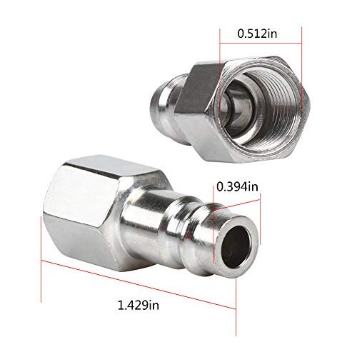 Sukudon 10 pzs Acoplador de Aire 1/4" BSP EUROPEO Acoplamiento Rápido Acoplador Hembra y Macho de Herramienta Conector de Línea de Aire para Mangueras de Compresor de Aire Neumático