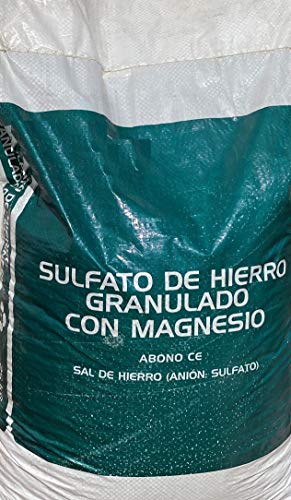 Sulfato de Hierro granulado con magnesio 25 Kilos. Sal de Hierro. Abono de Fondo Utilizado para Tratar Las clorosis férricas o amarillamiento de Las Plantas. Sulfato de Hierro granulado con magnesio 25 Kilos. Sal de Hierro. Abono de Fondo Utilizado para Tratar Las clorosis férricas o amarillamiento de Las Plantas.