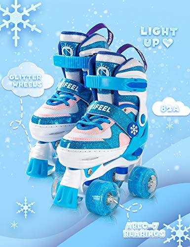 Sulifeel Ice Snow Ruedas Patines Roller con Luces Ajustables para Niñas y Niños - Medium(32-35EU)