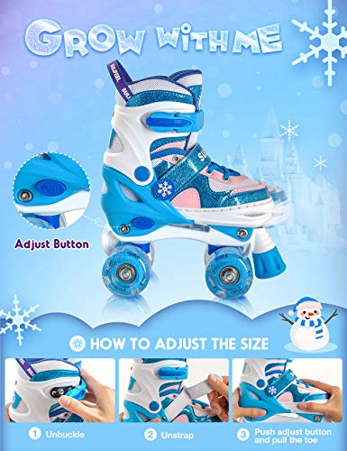 Sulifeel Ice Snow Ruedas Patines Roller con Luces Ajustables para Niñas y Niños - Medium(32-35EU)