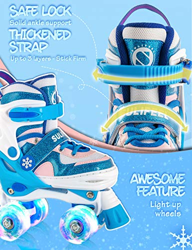 Sulifeel Ice Snow Ruedas Patines Roller con Luces Ajustables para Niñas y Niños - Medium(32-35EU) Sulifeel Ice Snow Ruedas Patines Roller con Luces Ajustables para Niñas y Niños - Medium(32-35EU)