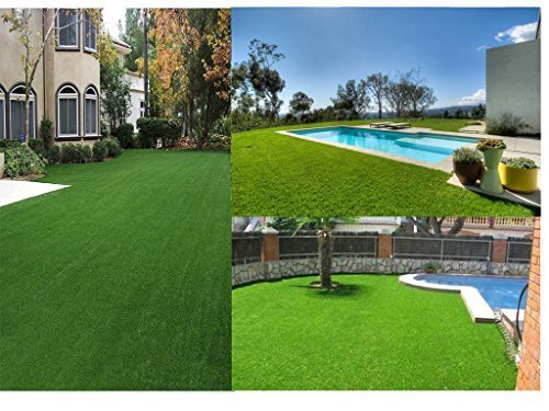 Sumc Césped artificial para jardín, balcón, altura de la fibra 30 mm, césped de plástico, alfombra, verde, 100 x 200 cm