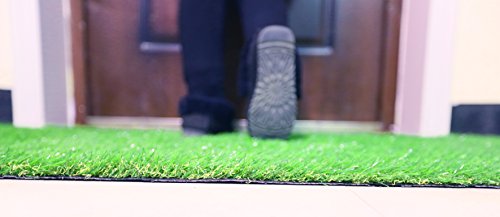 SUMC Hierba artificial Alfombra sintética Entrada de hierba Estera de bienvenida Alfombras falsas Rollo de hierba Alfombras de césped verde para jardín de perros (60 cm x 45 cm)