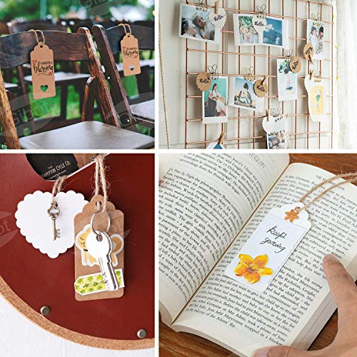 SuMille 200 piezas Etiquetas regalo etiquetas papel kraft de regalo de bricolaje,cuerda de cáñamo de 30m, utilizadas para bodas, cumpleaños y Navidad SuMille 200 piezas Etiquetas regalo etiquetas papel kraft de regalo de bricolaje,cuerda de cáñamo de 30m, utilizadas para bodas, cumpleaños y Navidad