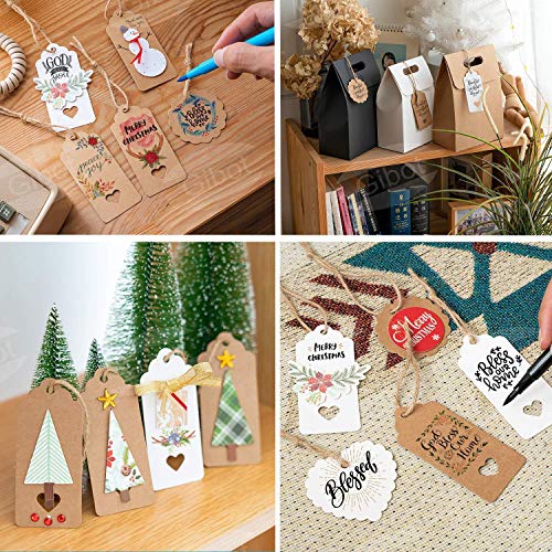 SuMille 200 piezas Etiquetas regalo etiquetas papel kraft de regalo de bricolaje,cuerda de cáñamo de 30m, utilizadas para bodas, cumpleaños y Navidad SuMille 200 piezas Etiquetas regalo etiquetas papel kraft de regalo de bricolaje,cuerda de cáñamo de 30m, utilizadas para bodas, cumpleaños y Navidad