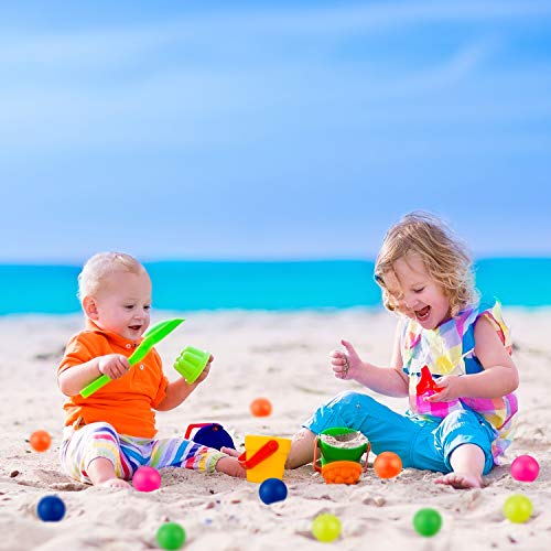 Sumind 15 Piezas Pelotas de Playa Reemplazo Bolas de Repuesto de Paleta de Playa Multicolor Pelota de Playa de Goma Bolas Extra para Actividades al Aire Libre, Colores Variados