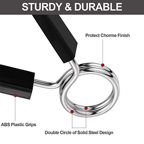 Sumind 6 Collares de Clip Bloqueo de Resorte Abrazaderas de Mancuernas de Ejercicio Abrazaderas de Resorte con Barra en 24 mm y 25 mm para Levantamiento de Pesas, Entrenamiento de Fuerza