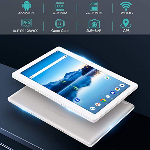 SUMTAB 4G LTE Tablet 10 Pulgadas con Teclado,Android 9.0 Tableta,4 GB de RAM y 64 GB de Memoria,Quad-Core,WiFi,IPS 1280*800 Display,GPS,Bluetooth,OTG