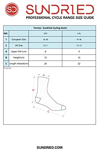 Sundried Camino Blanco Ciclo de la Bici MTB Calcetines Premium y Bicicleta de Carretera Ropa de Ciclo (L/XL)