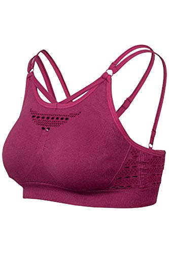 Sundried Deportes para Mujer Sujetador inconsútil de Cultivos Top Correr Gimnasio Cross Training (Ciruela, M) Sundried Deportes para Mujer Sujetador inconsútil de Cultivos Top Correr Gimnasio Cross Training (Ciruela, M)