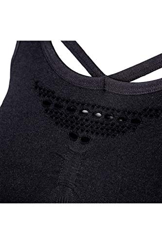 Sundried Deportes para Mujer Sujetador inconsútil de Cultivos Top Training Running Cross (Negro, M)