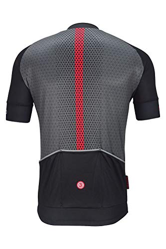 Sundried Jersey de Ciclo para Hombre Manga Corta Profesional de Bicicletas de montaña y Carretera Accesorios de Ciclismo (L, Negro)