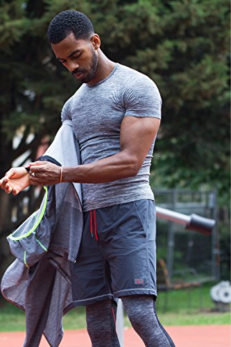 Sundried Mens Ajuste del músculo Compresión Camiseta sin Fisuras Atlético Gimnasio Ropa (Gris, L-XL) Sundried Mens Ajuste del músculo Compresión Camiseta sin Fisuras Atlético Gimnasio Ropa (Gris, L-XL)