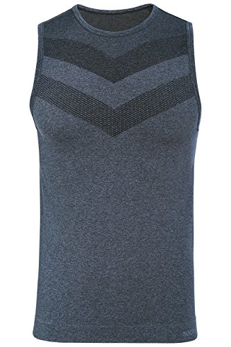 Sundried Mens Ajuste del músculo del Chaleco sin Mangas de compresión Gimnasio Top (Negro, S)