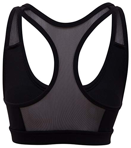 Sundried Premium Sujetador de los Deportes Running Fitness, Yoga Acolchado de Cultivos Entrenamiento Superior (XS, Negro)