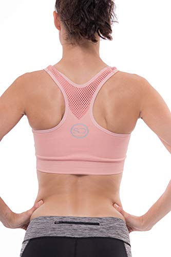 Sundried señoras Sujetador de los Deportes de Alto Impacto Entrenamiento Running Wear Yoga Crossfit (Rosa, M)