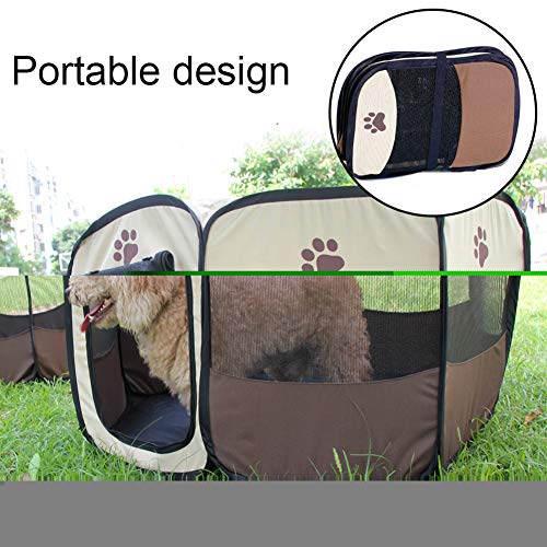 SUNERLORY Tienda de Campaña Plegable para Mascotas, Tienda de Jaula para Mascotas Transparente Zona de Juegos para Animales Pequeños, Parque de Juegos Octogonal para Perro, Gato, Conejo (Arroz Gris) SUNERLORY Tienda de Campaña Plegable para Mascotas, Tienda de Jaula para Mascotas Transparente Zona de Juegos para Animales Pequeños, Parque de Juegos Octogonal para Perro, Gato, Conejo (Arroz Gris)