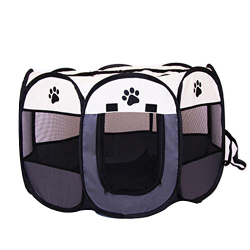 SUNERLORY Tienda de Campaña Plegable para Mascotas, Tienda de Jaula para Mascotas Transparente Zona de Juegos para Animales Pequeños, Parque de Juegos Octogonal para Perro, Gato, Conejo (Arroz Gris) SUNERLORY Tienda de Campaña Plegable para Mascotas, Tienda de Jaula para Mascotas Transparente Zona de Juegos para Animales Pequeños, Parque de Juegos Octogonal para Perro, Gato, Conejo (Arroz Gris)