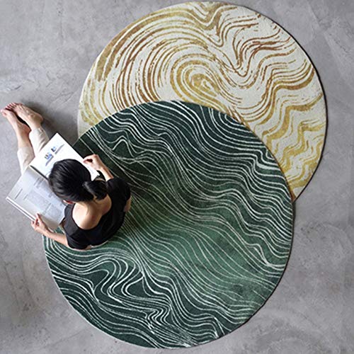 Sunferkyh-hm Alfombra de habitación, Alfombra de círculo, decoración de habitación, recámara, Suelo, sofá, Sala de Estar, Creativa geometría Decorativa Alfombra, Verde, 160X160CM Sunferkyh-hm Alfombra de habitación, Alfombra de círculo, decoración de habitación, recámara, Suelo, sofá, Sala de Estar, Creativa geometría Decorativa Alfombra, Verde, 160X160CM
