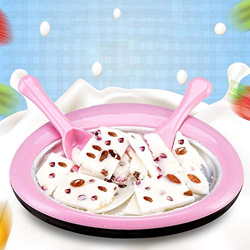 sunflowerany Mini máquina de Yogurt Frito para el hogar con 2 Palas de Hielo Frito, Bandeja de máquina de Hielo Frito, Bandeja para Hacer Helados instantáneos Sweet Spot, fácil de Limpiar