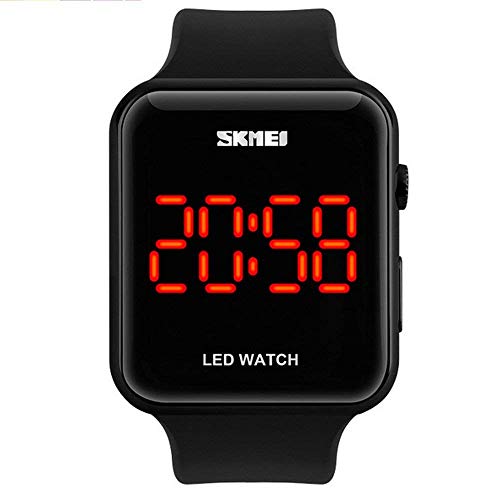 SunJas Reloj Deportivo Reloj Pulsera para Hombre LED Digital Pantalla Fecha Tiempo Resistente al Agua - Color Negro