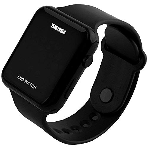 SunJas Reloj Deportivo Reloj Pulsera para Hombre LED Digital Pantalla Fecha Tiempo Resistente al Agua - Color Negro