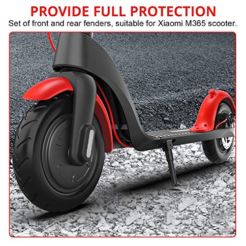 SUNJULY Guardabarros Trasero Xiaomi M365, 1 Juego Mejoras en Protector de Barro Guardabarros Delantero y Trasero, Adecuado Para Scooter Eléctrico Mijo M365 Pro - Rojo