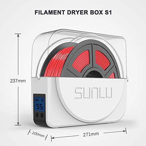 SUNLU Caja Soporte Secadora de Filamento 3D, Mantiene el Filamento Seco Durante la Impresión 3D, Caja Seca Almacenamiento Filamento Impresora 3D Compatible con Filamento de 1.75mm, 2.85mm y 3.00mm