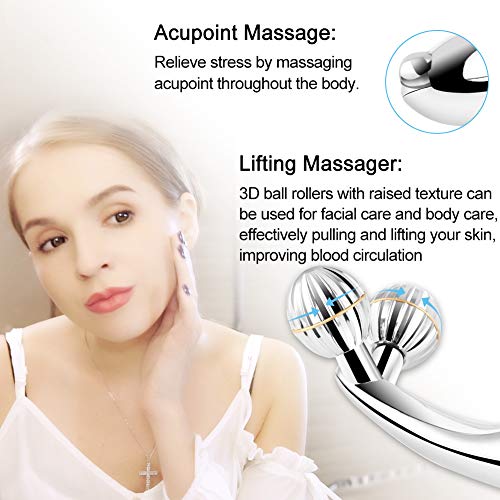 SUNMAY 3D Rodillos Masajeadores Faciales, Microcorriente Cuidado de la piel Masajeador Corporal Facial Herramientas Reafirmantes para Estiramiento Facial en forma de V, Adelgazamiento del Cuerpo SUNMAY 3D Rodillos Masajeadores Faciales, Microcorriente Cuidado de la piel Masajeador Corporal Facial Herramientas Reafirmantes para Estiramiento Facial en forma de V, Adelgazamiento del Cuerpo