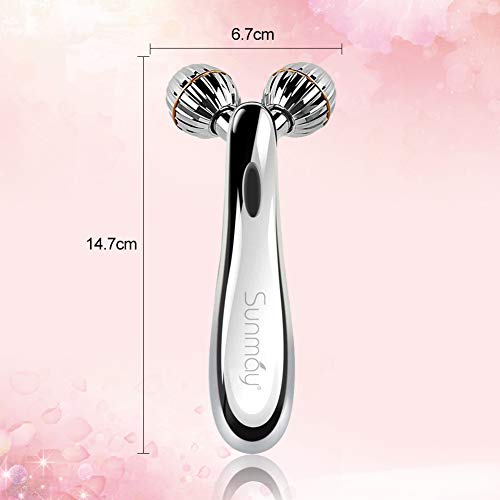 SUNMAY 3D Rodillos Masajeadores Faciales, Microcorriente Cuidado de la piel Masajeador Corporal Facial Herramientas Reafirmantes para Estiramiento Facial en forma de V, Adelgazamiento del Cuerpo SUNMAY 3D Rodillos Masajeadores Faciales, Microcorriente Cuidado de la piel Masajeador Corporal Facial Herramientas Reafirmantes para Estiramiento Facial en forma de V, Adelgazamiento del Cuerpo