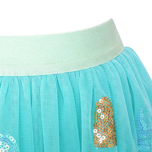 Sunny Fashion Chicas Falda Azul Corazón Lentejuelas Espumoso Tutu Bailando 7-8 años