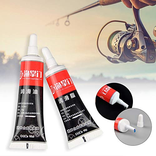 Sunnyushine Aceite Lubricante para Carrete De Pesca, Lubricante Estanco para Rodamientos De Rodillos De Tambor, con Grasa Lubricante, Reducción De La Abrasión Et Acústica, Impermeable