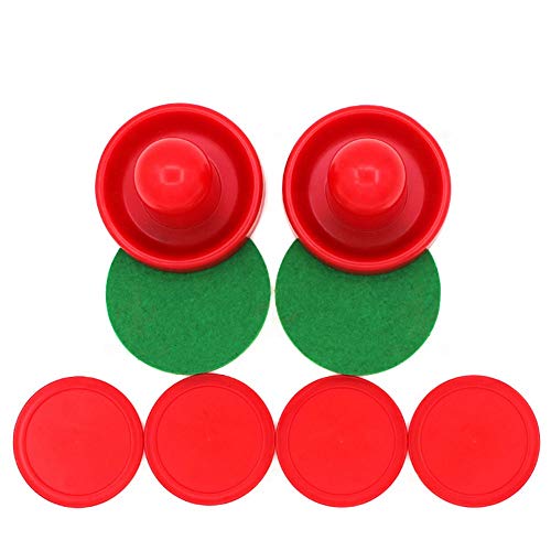 SUNREEK Empujadores de Hockey de Aire Juego de 2 y 4 Discos Rojos (Rojo)